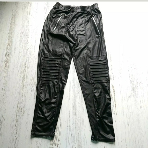 Julia Women's Pants Skinny Wet Look Sexy Punk Goth - Picture 2 of 8